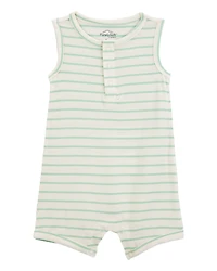 Baby Boy Striped PurelySoft Romper - Green