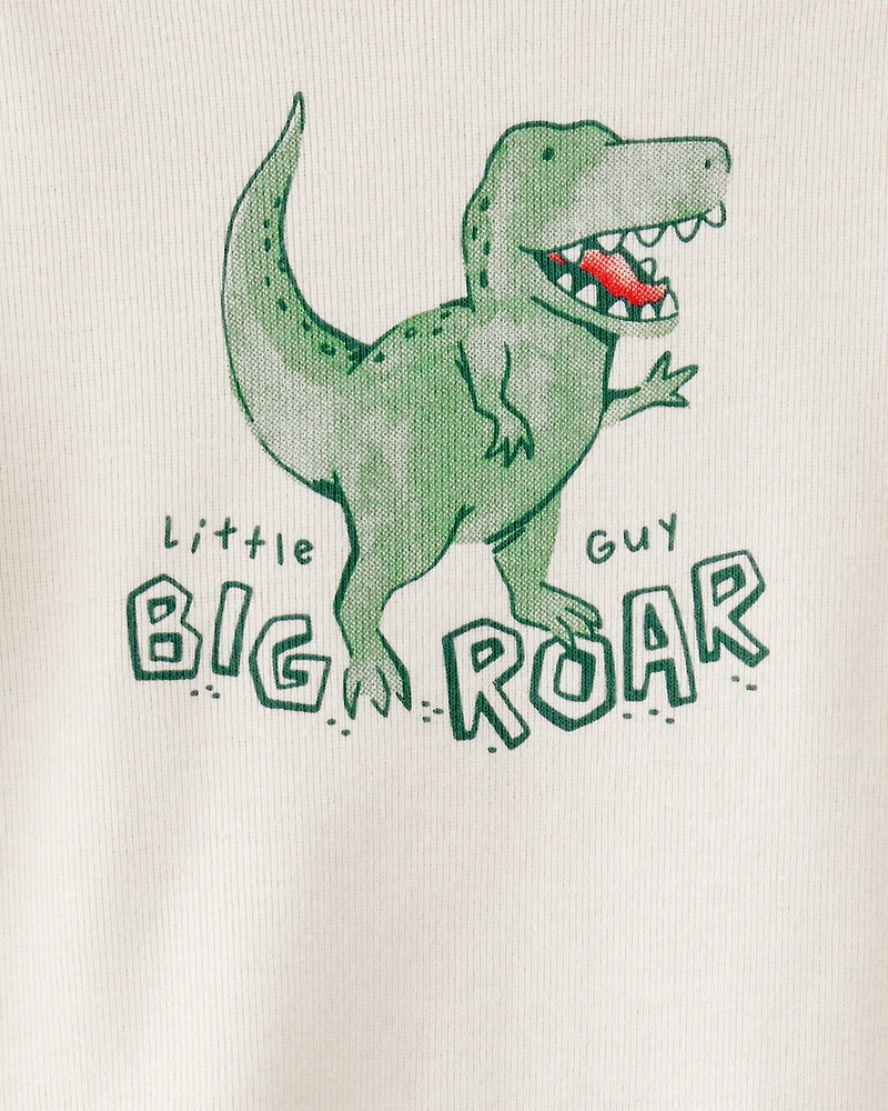 Baby 3-Piece "Little Guy Big Roar" Dinosaur Jacket Outfit Set - Green/Ivory