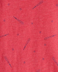 Toddler Boy Baseball Print Short-Sleeve Tee - Red