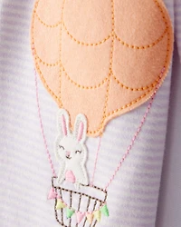 Baby Hot Air Balloon Bunny 2-Way Zip Cotton Sleep & Play Pajamas
