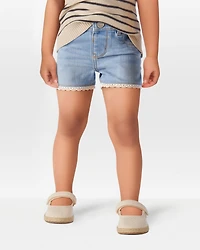Toddler Eyelet Hem Iconic Denim Short - Daytona Wash