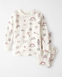 Baby Organic Cotton Pajamas in Little Loves Print
