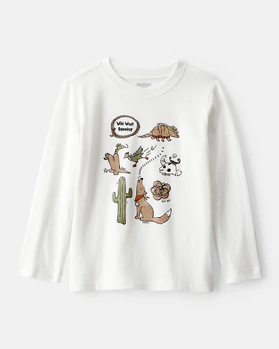 Toddler Boy Desert Graphic Tee - White