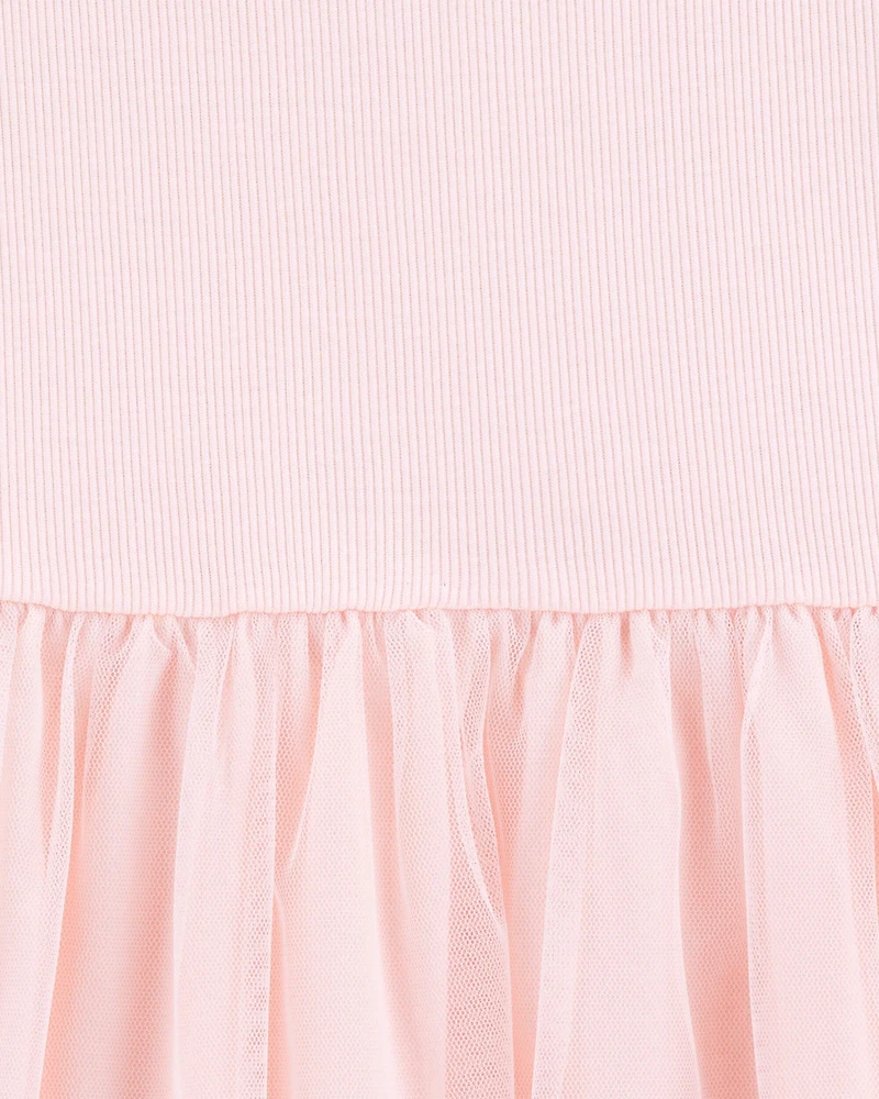 Kid Solid Short-Sleeve Dress - Pink