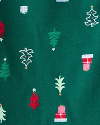Baby Christmas Trees 100% Cotton Long-Sleeve Snug Fit 2-Piece Pajamas - Green