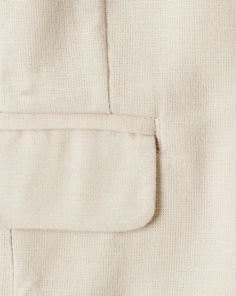 Baby Linen Blazer Made with Organic Cotton - Khaki