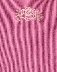 Toddler Girl Flower Cotton Short-Sleeve Top - Pink