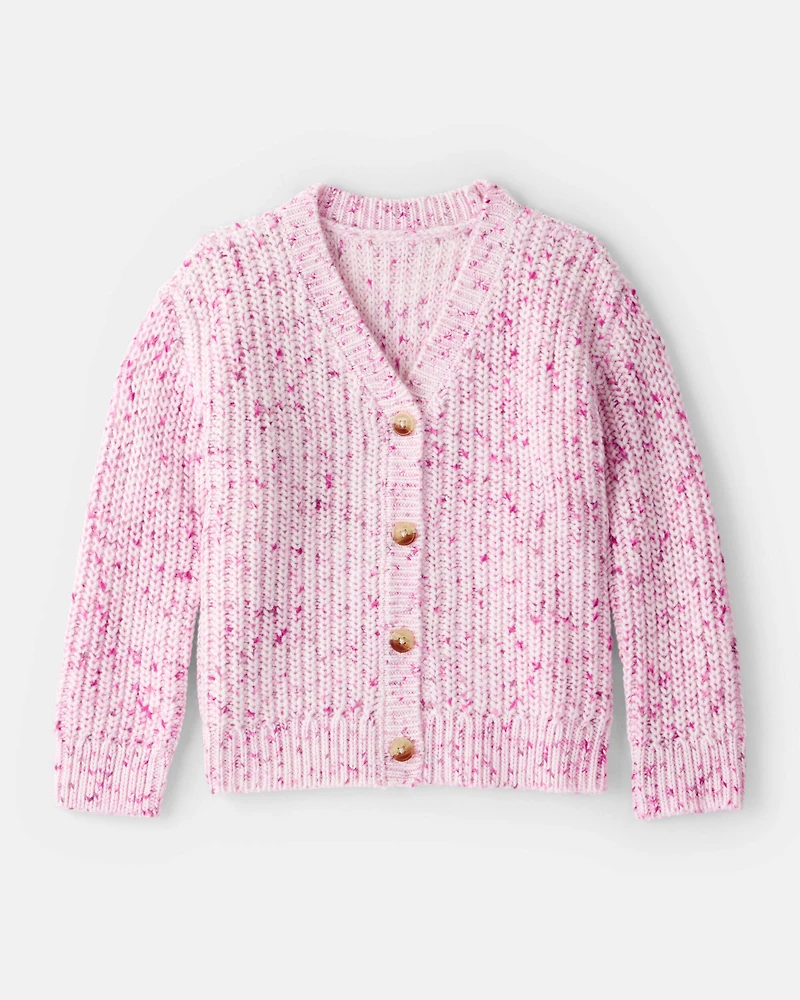 Toddler Girl Cardigan Sweater - Pink