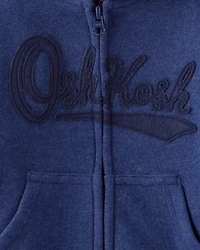 Baby Boy Fleece Hooded Zip-Up Jacket - Blue