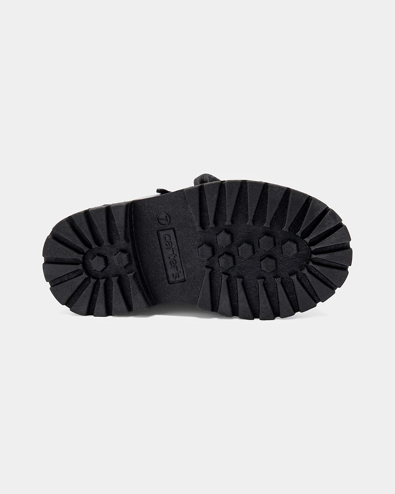 Toddler Girl Bow Ankle Boots - Black