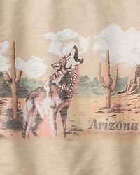 Boys Arizona Western Cotton Pullover Sweatshirt - Brown