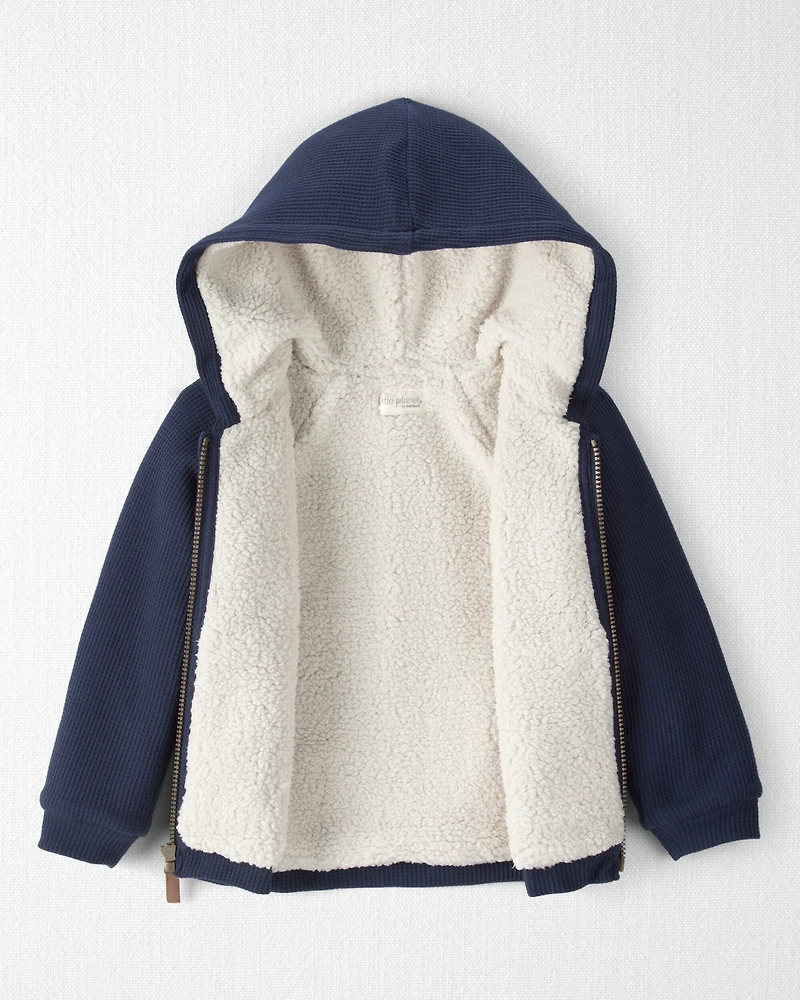 Toddler Waffle Knit Hooded Jacket Made with Organic Cotton