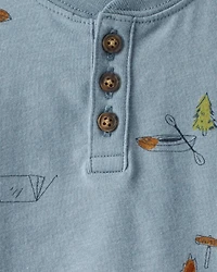 Baby Boy Camping Short-Sleeve Tee - Blue