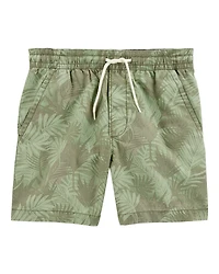 Kid Tropical Print Pull-On Bermuda Short - Green