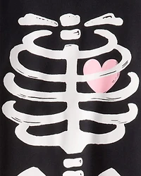 Kid 2-Piece Glow in The Dark Skeleton 100% Snug Fit Cotton Pajamas - Black