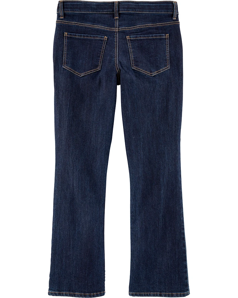 Girls Dark Wash Plus-Fit Bootcut Jeans