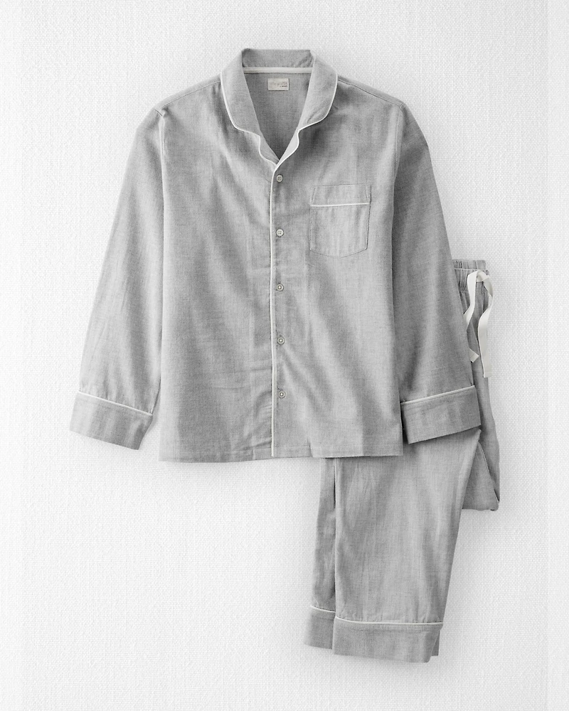 Adult  Women's Organic Cotton Button-Front Pajamas Set