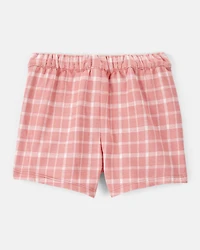 Toddler Girl Plaid Print Knit Skort - Pink