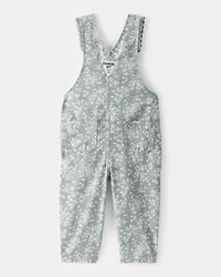 Baby Floral Print Overalls - Green