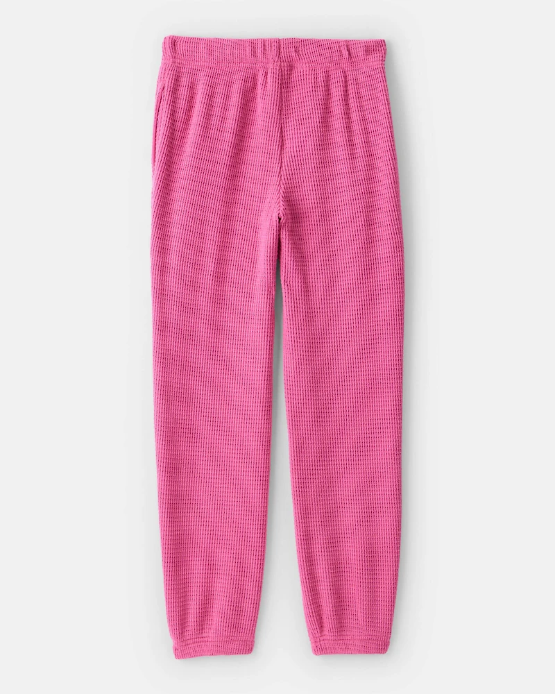 Girls Waffle Knit Joggers