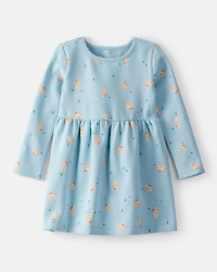 Toddler Girl DayDream Fleece Polar Bear Knit Dress - Blue