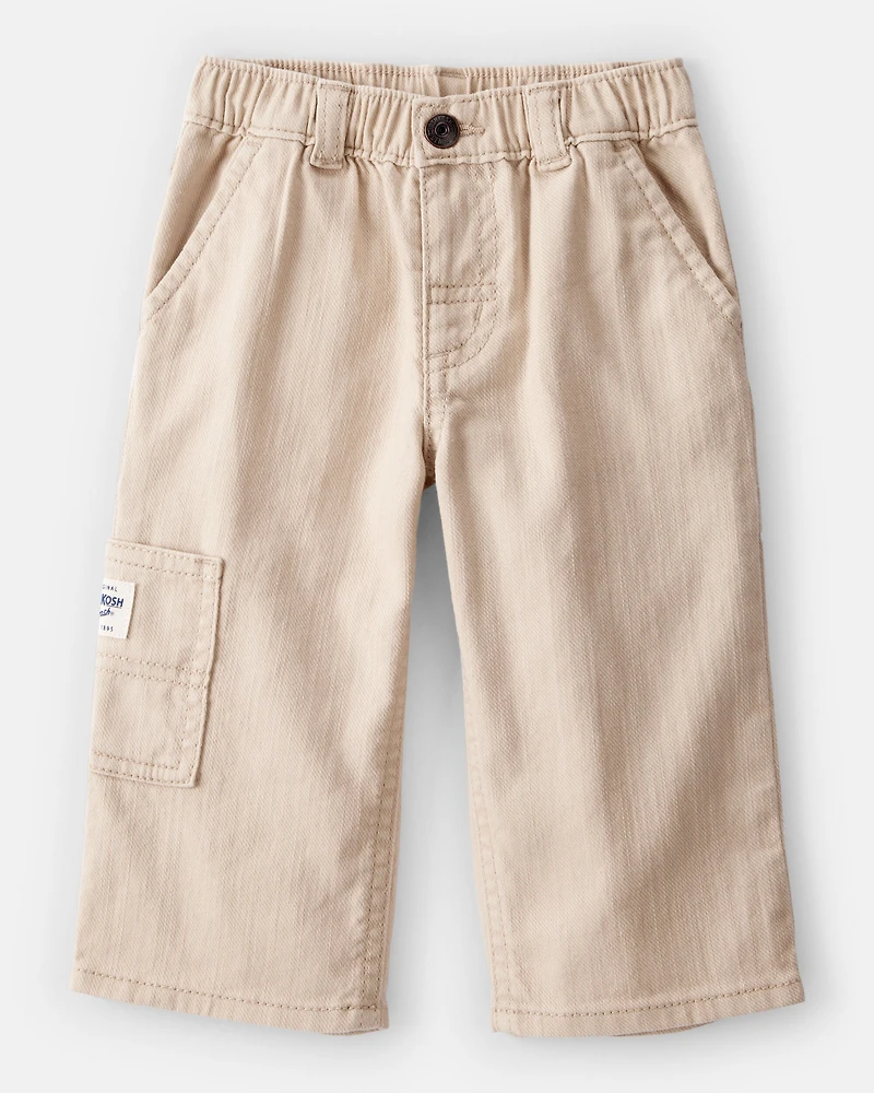 Baby Boy  Wide-Leg Carpenter Twill Pants - Khaki