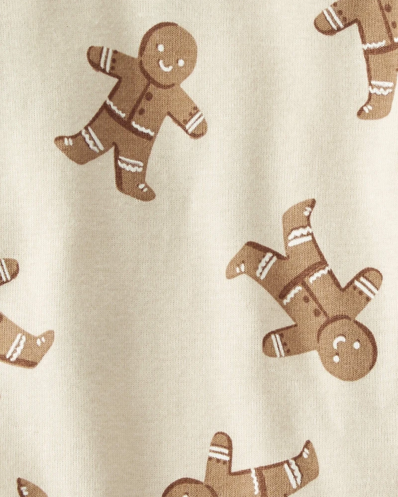 Baby Organic Cotton Pajamas Set Gingerbread Man Print