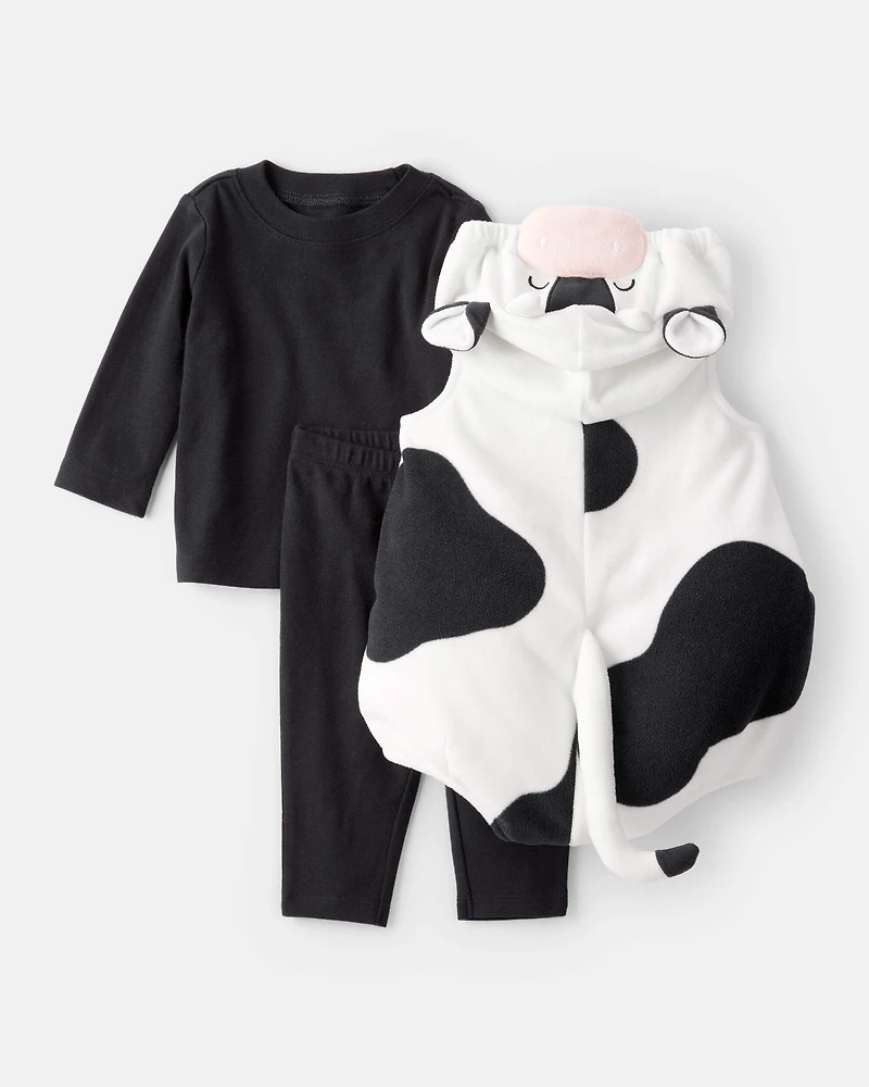Baby 3-Piece Cow Halloween Costume - Black/White