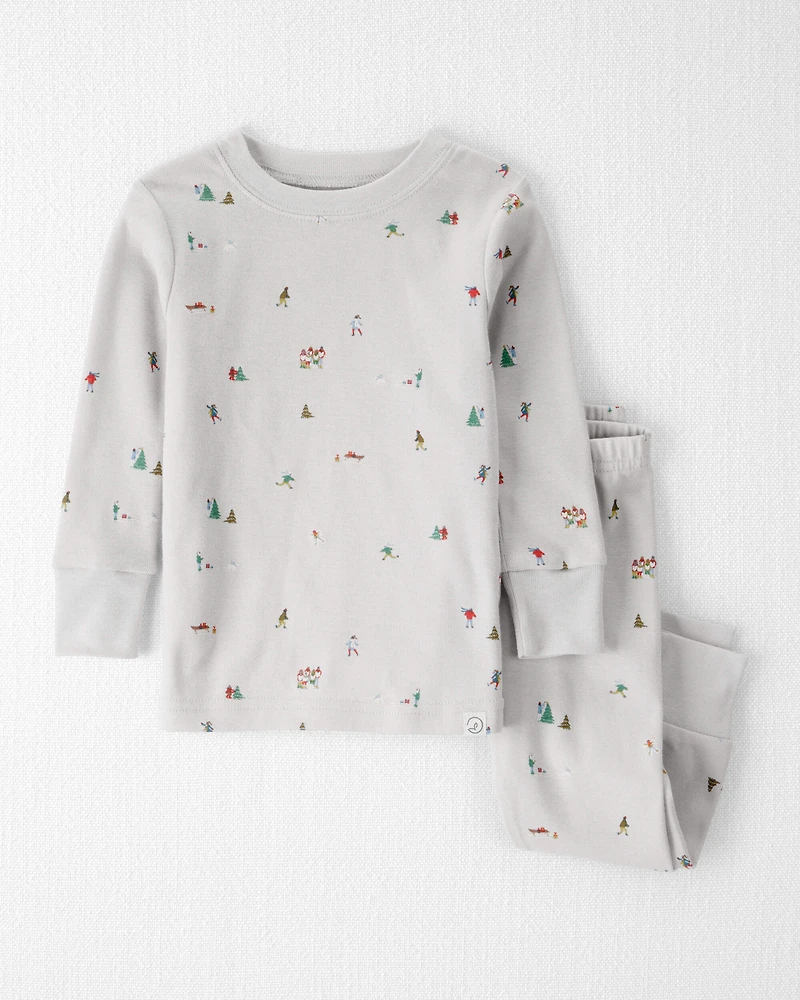 Baby Organic Cotton Pajamas in Frosted Trail Print
