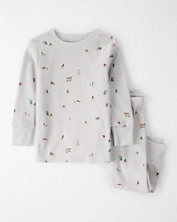 Baby Organic Cotton Pajamas in Frosted Trail Print