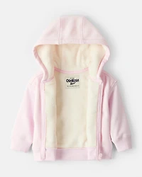 Baby Girl Hooded Zip-Up Jacket - Pink