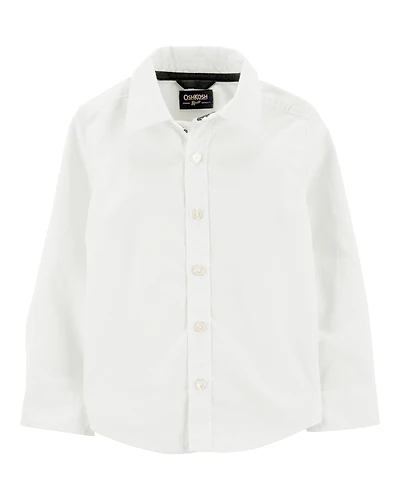 Toddler Boy Uniform Button-Front Shirt - White