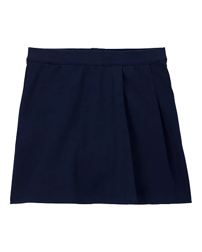 Kid Ponte Knit Uniform Skort - Navy