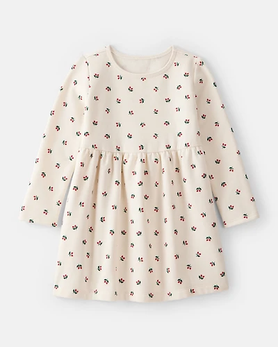 Toddler Girl DayDream Fleece Holly Knit Dress - Cream