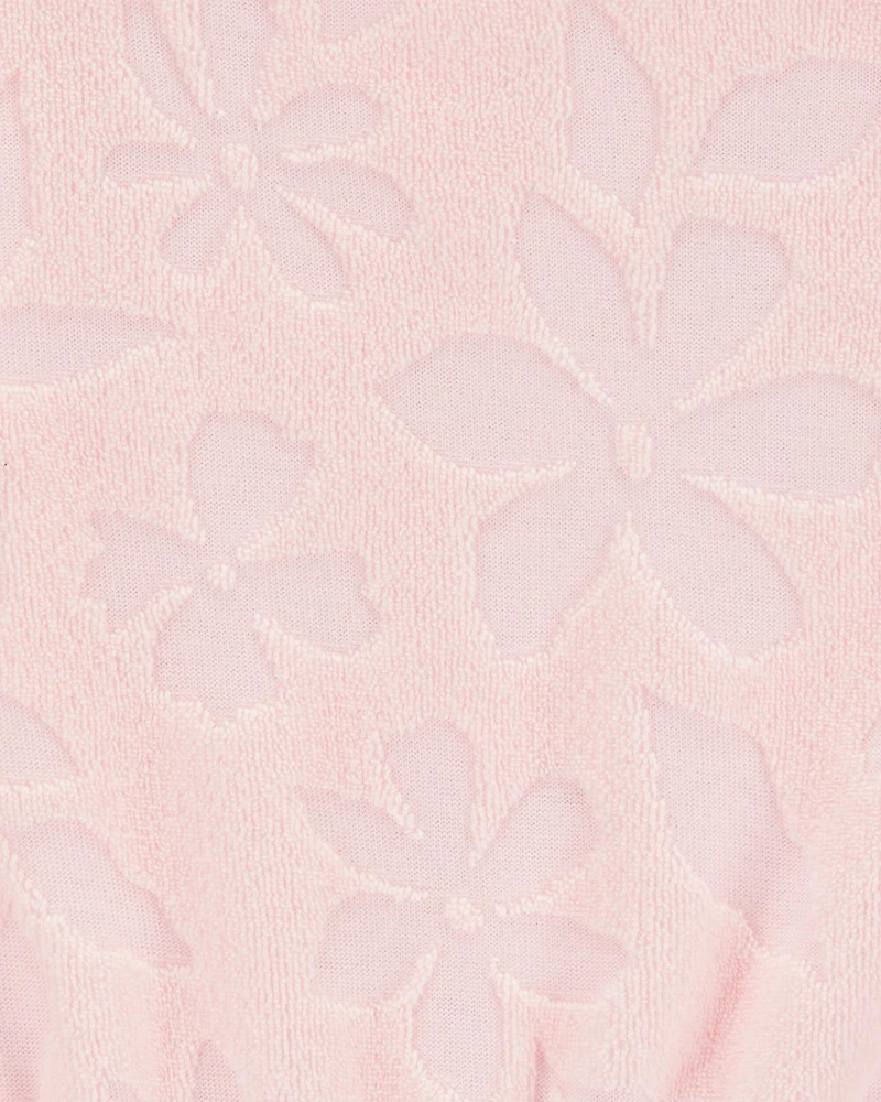 Toddler Floral Terry Cloth Swimsuit Cover-up Romper - Pink