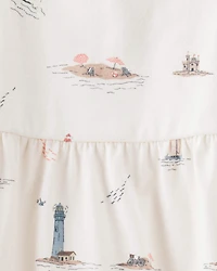 Baby Organic Cotton Dress Coastal Vacation Print