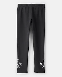 Girls Pull-On Stretch Cozy Leggings - Black
