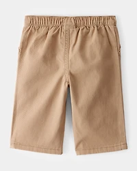 Baby Twill Bow-Tie Wide Leg Shorts - Taupe