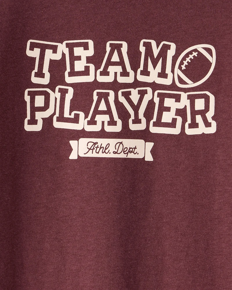 Toddler Boy Team Player Football Short-Sleeve Graphic Tee - Maroon