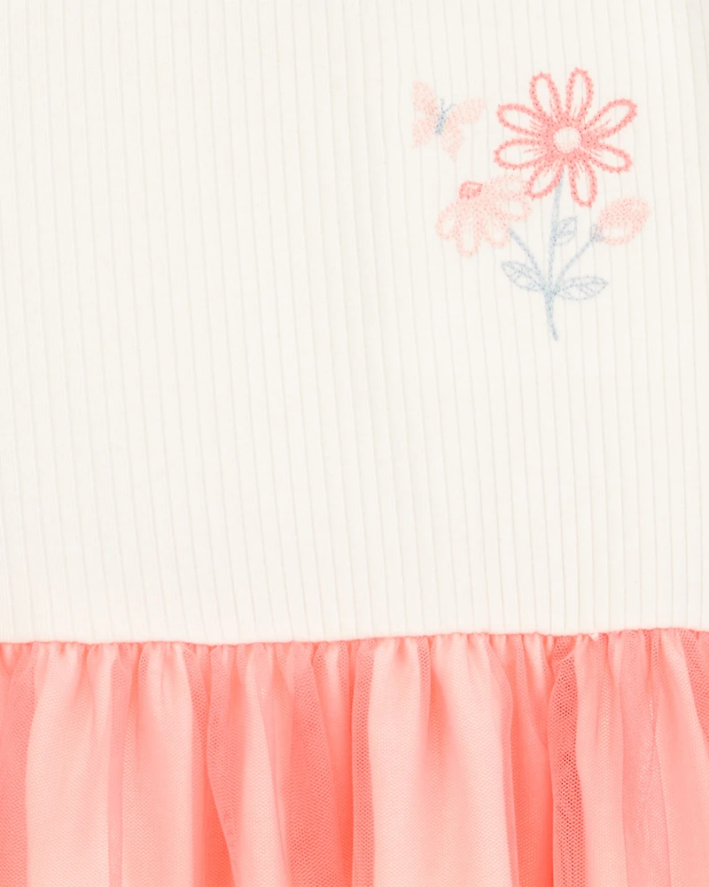Kid Ombre Short-Sleeve Tutu Dress - Pink