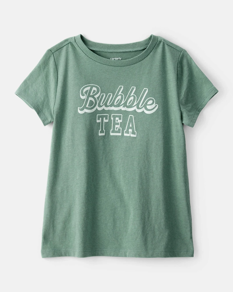 Girls Bubble Tea Short-Sleeve Graphic Tee - Green