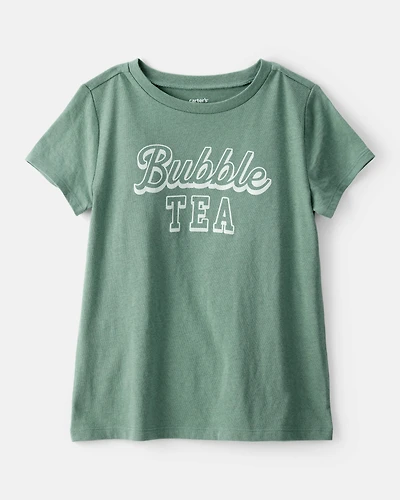 Girls Bubble Tea Short-Sleeve Graphic Tee - Green