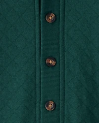 Baby Boy Quilted Long-Sleeve Jumpsuit - Green