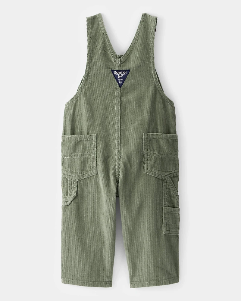Baby Neutral Solid Corduroy Overalls - Green