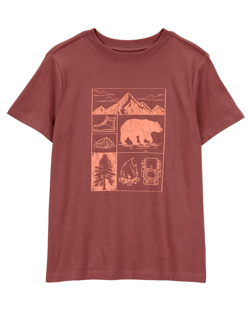 Boys Scenic Mountain Short-Sleeve Graphic Tee - Brown