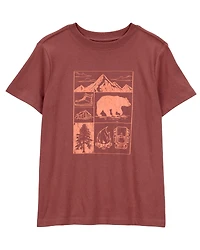 Boys Scenic Mountain Short-Sleeve Graphic Tee - Brown