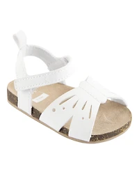 Baby Butterfly Faux Cork Sandals - White
