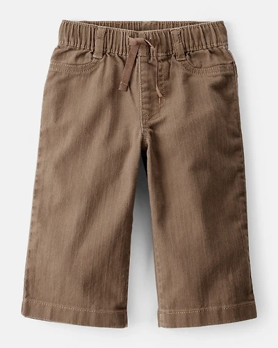 Baby Girl Drawstring Wide-Leg Pants - Brown