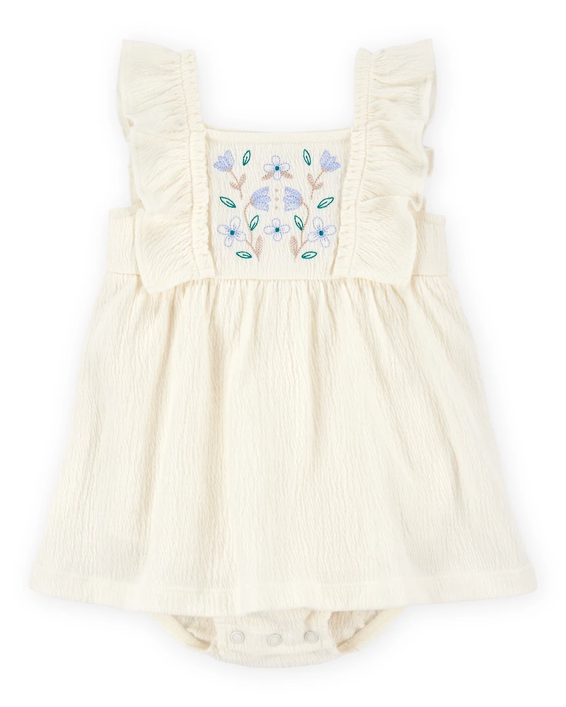Baby Floral Flutter Bodysuit Dress