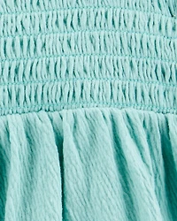 Kid 2-Piece Smocked Tank & Short Set - Blue